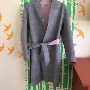 Custom Made 100% Wool Reversible Belted Coat